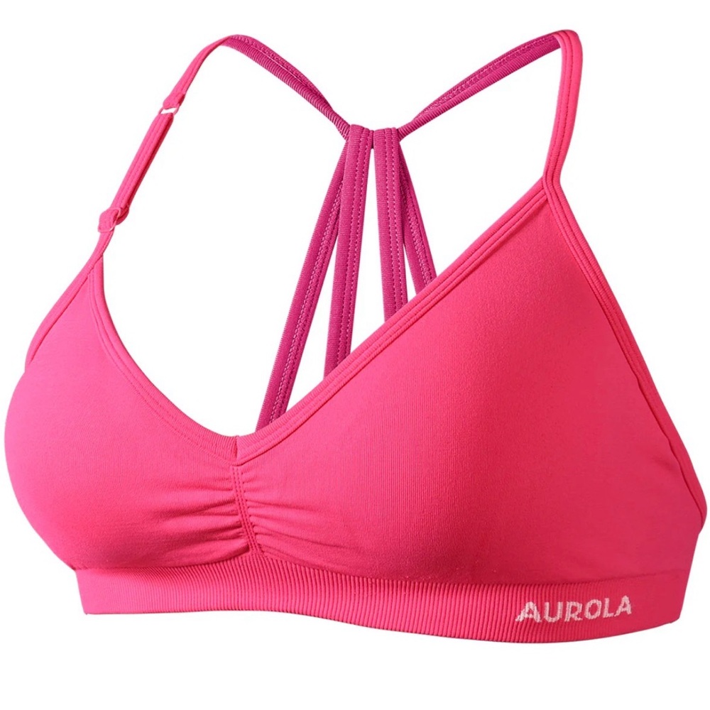 Aurola Seamless Adjustable Mercury Sports bra Hot Pink Small